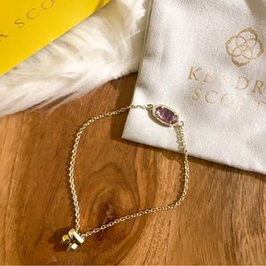 Kendra Scott “Elaina” Adjustable Bracelet in Amethyst